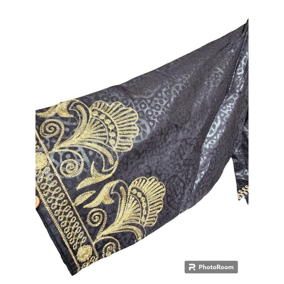 Rija Import Fashions NEW Embroidered Jacket Black OS Pakistan Boho Ethnic - Picture 3 of 8